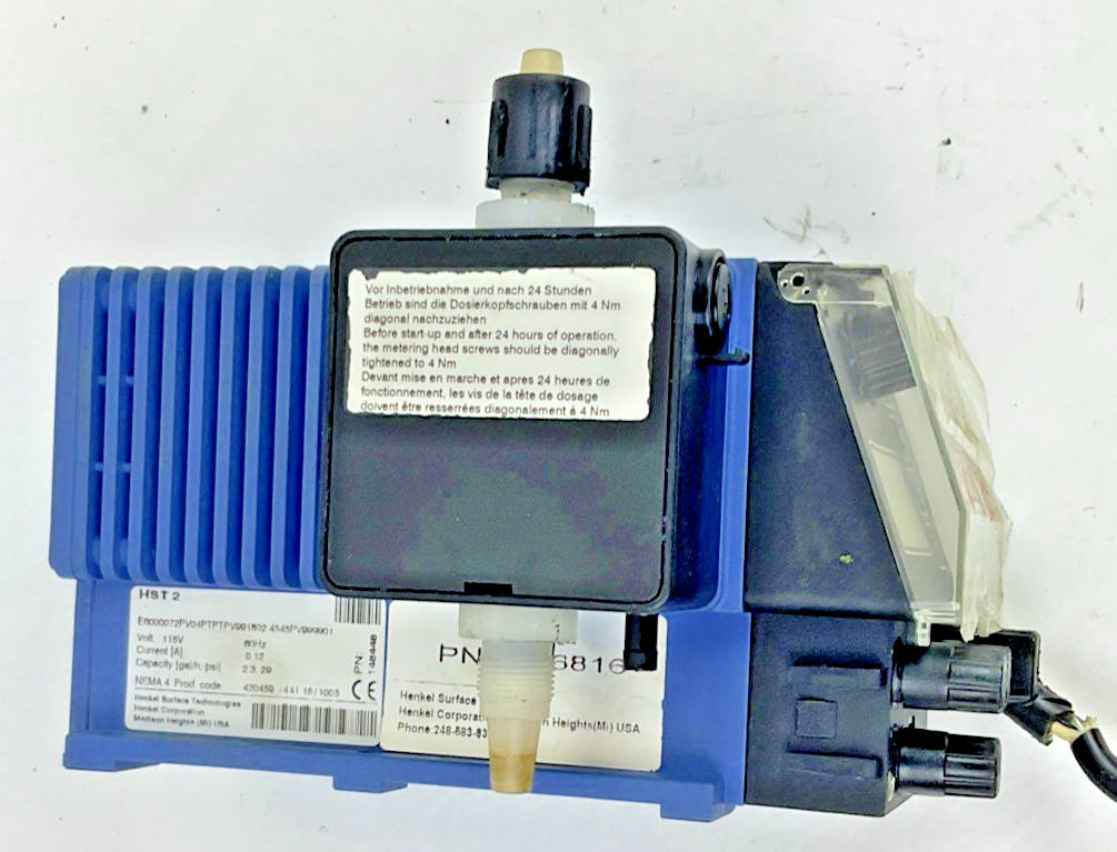 HENKEL HST2 METERING PUMP 60HZ 0.12A 2.3GAL 29PSI3