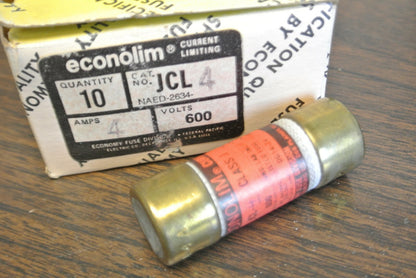 BOX of 10 / ECONOMY JCL4 CLASS J CURRENT-LIMITING FUSE / 4A / 600V / NEW SURPLUS1