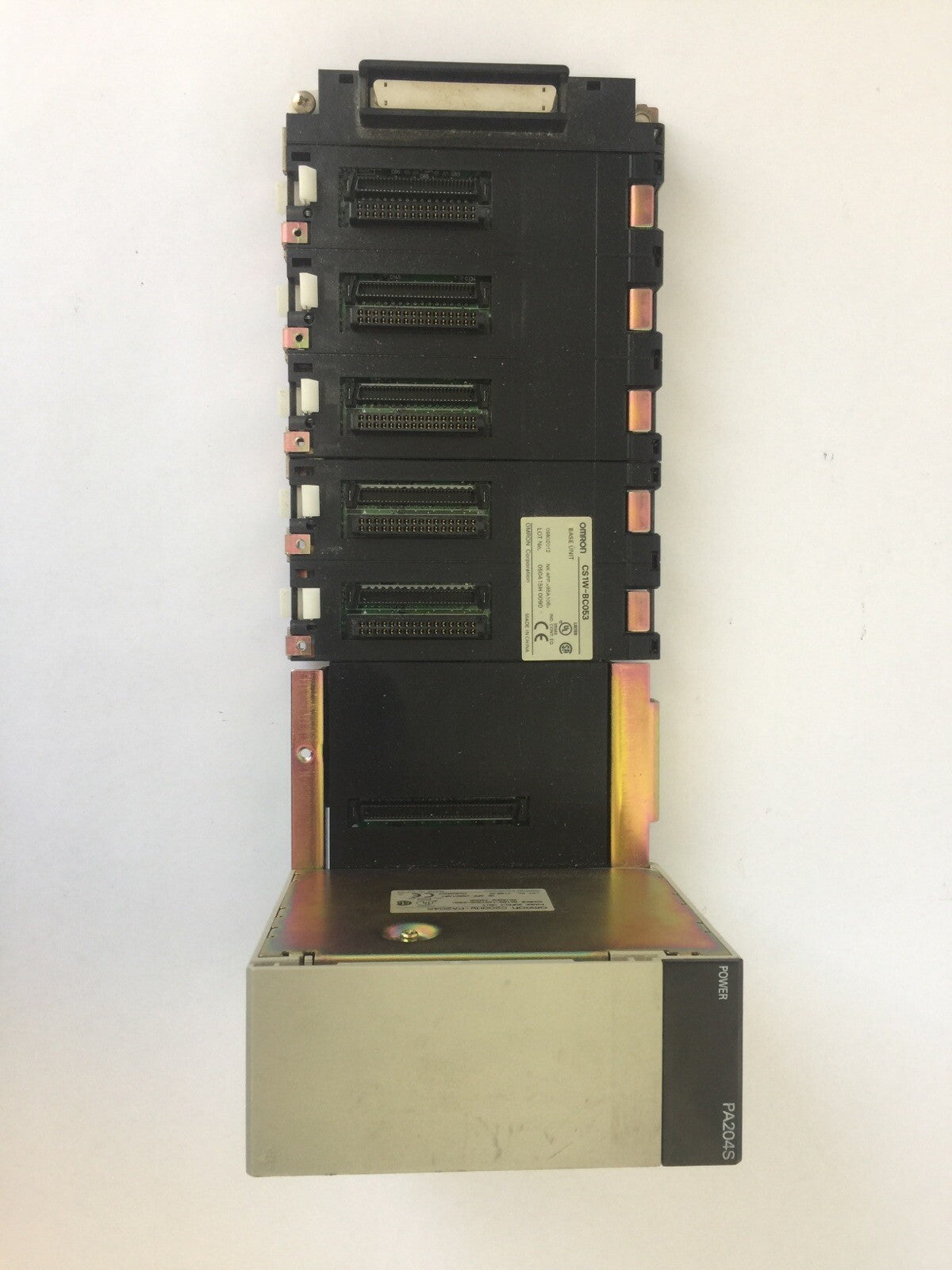 OMRON CS1W-BC053 BASE UNIT W/ C200HW-PA20S POWER SUPPLY 100-120/200-240VAC0