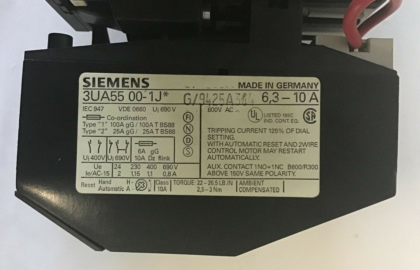SIEMENS 3TF4422-0A..1 CONT.W/AUX CONTACT 3TY756-1A&3TY75611B W 3UA5500-1J RELAY 7