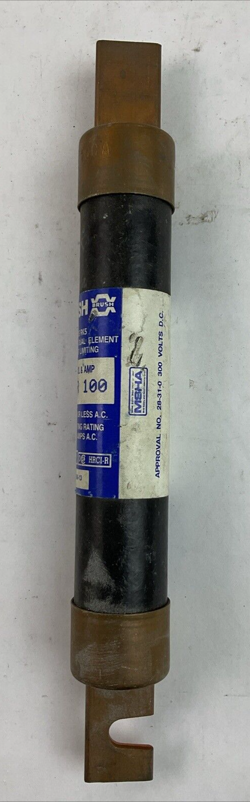 BRUSH ECSR100 DUAL ELEMENT CURRENT LIMITING TIME DELAY FUSE 600VAC 100AMP2