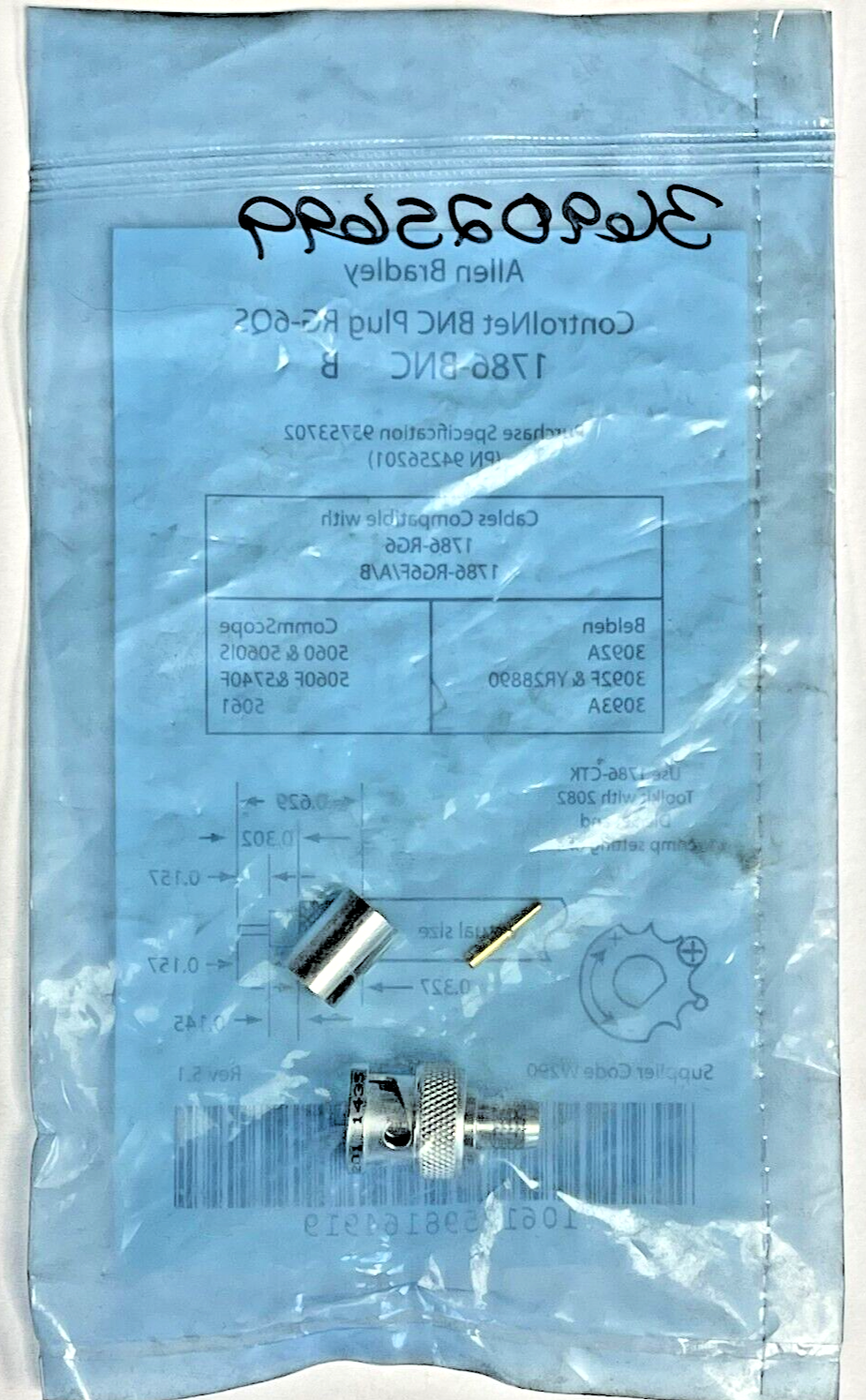 LOT OF 4 - ALLEN BRADLEY - 1786-BNC B - CONTROLNET BNC PLUG RG-6QS2