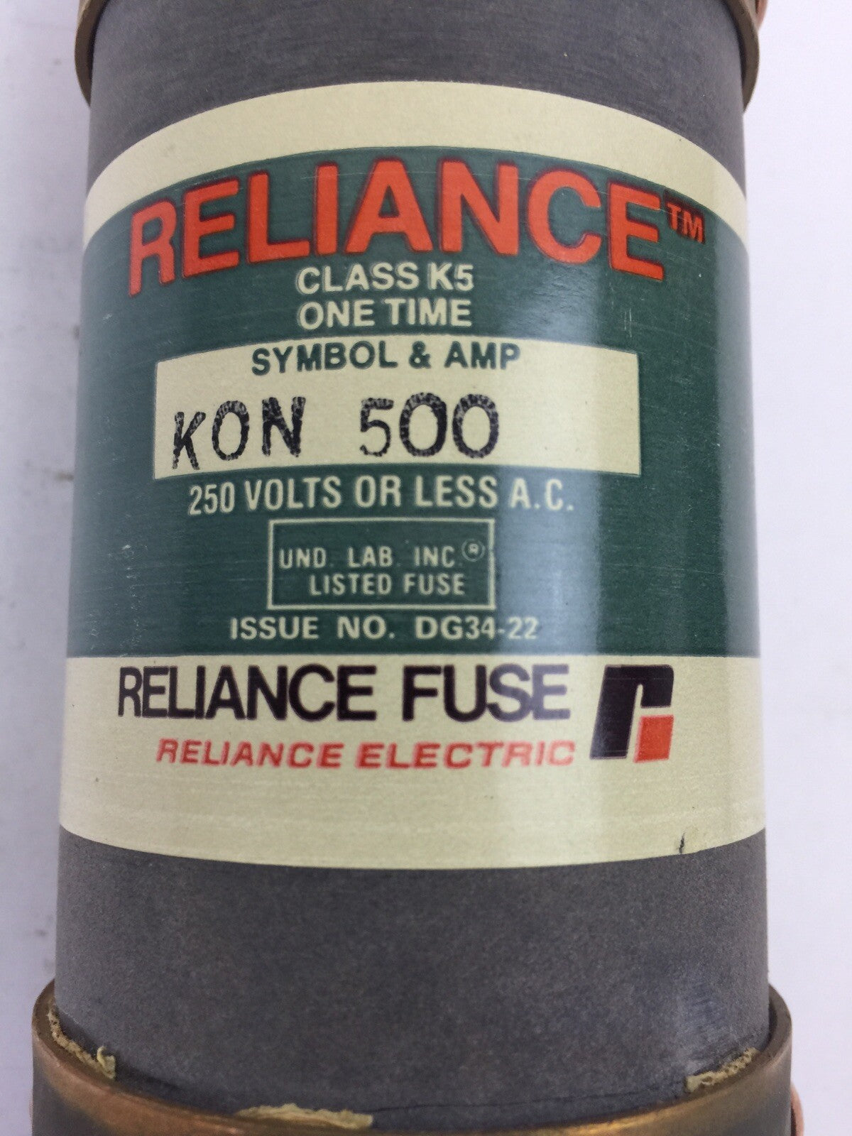 RELIANCE ELECTRIC KON 500 CLASS K5 ONE TIME FUSE 500AMP 250VAC1