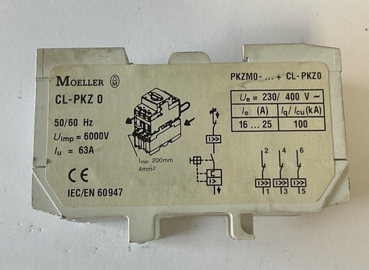 MOELLER CL-PKZ 0 CURRENT LIMITER 50/60HZ 63A 600VAC0