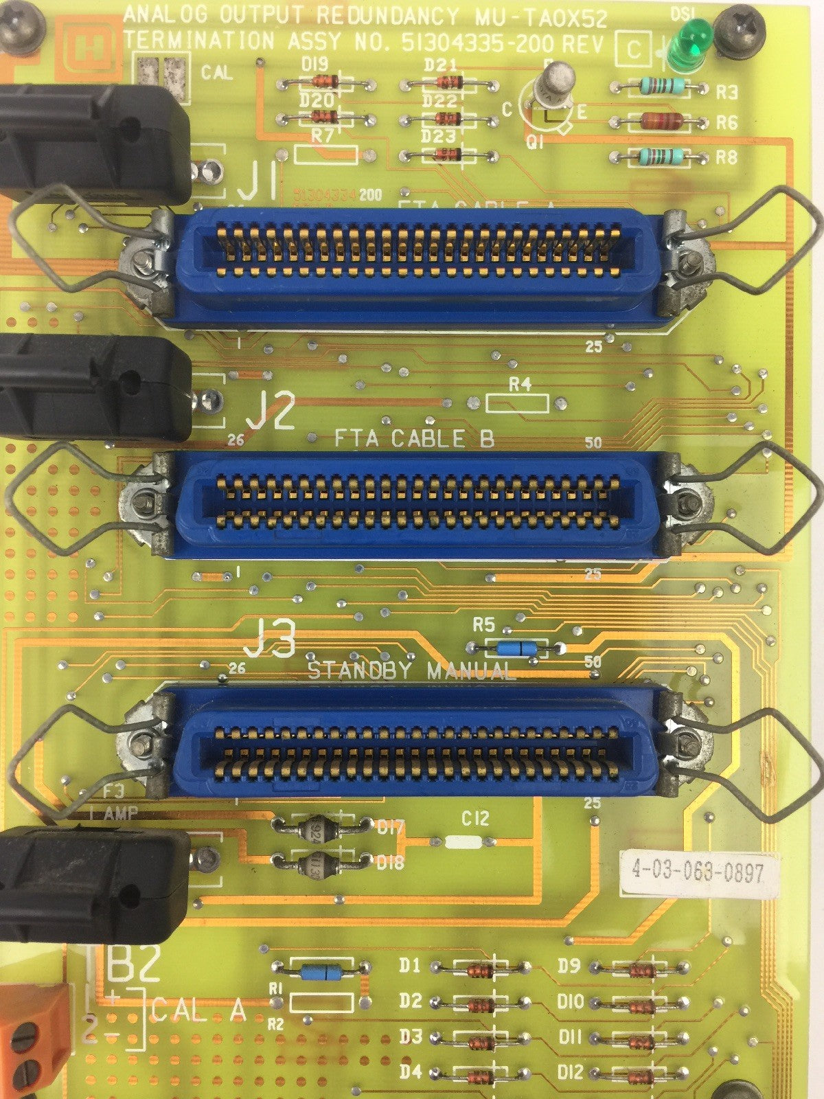 HONEYWELL 51304335-200 REV C TERMINATION ASSY ANALOG OUTPUT REDUNANCY MU-TA0X522