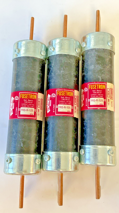 BUSSMANN FUSETRON FRS-R-125 FUSE 125A 600VAC 300VDC***LOTOF3***0