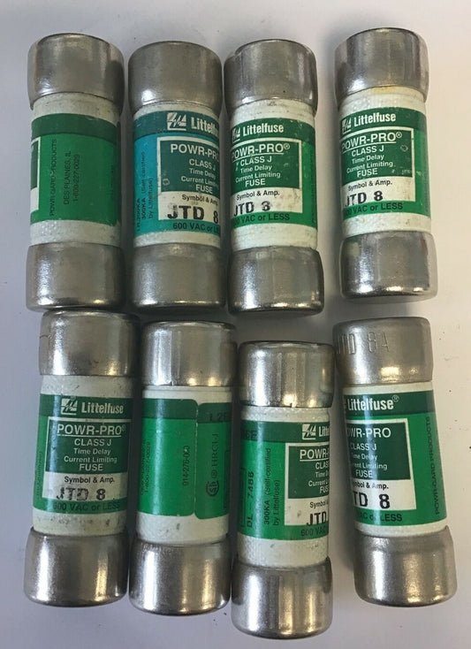 LITTLEFUSE JTD 8 POWR-PLAY CLASS J TIME DELAY 600VAC ***LOTOF8***0