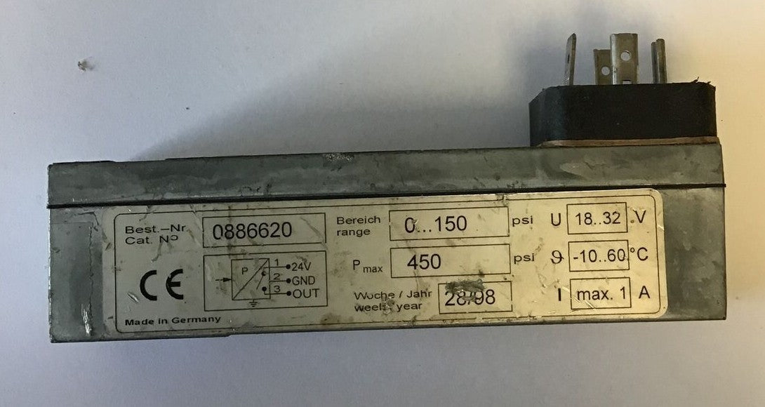HERION FLUIDTRONIK 0886620 PRESSURE CONTROL SWITCH 150PSI 3