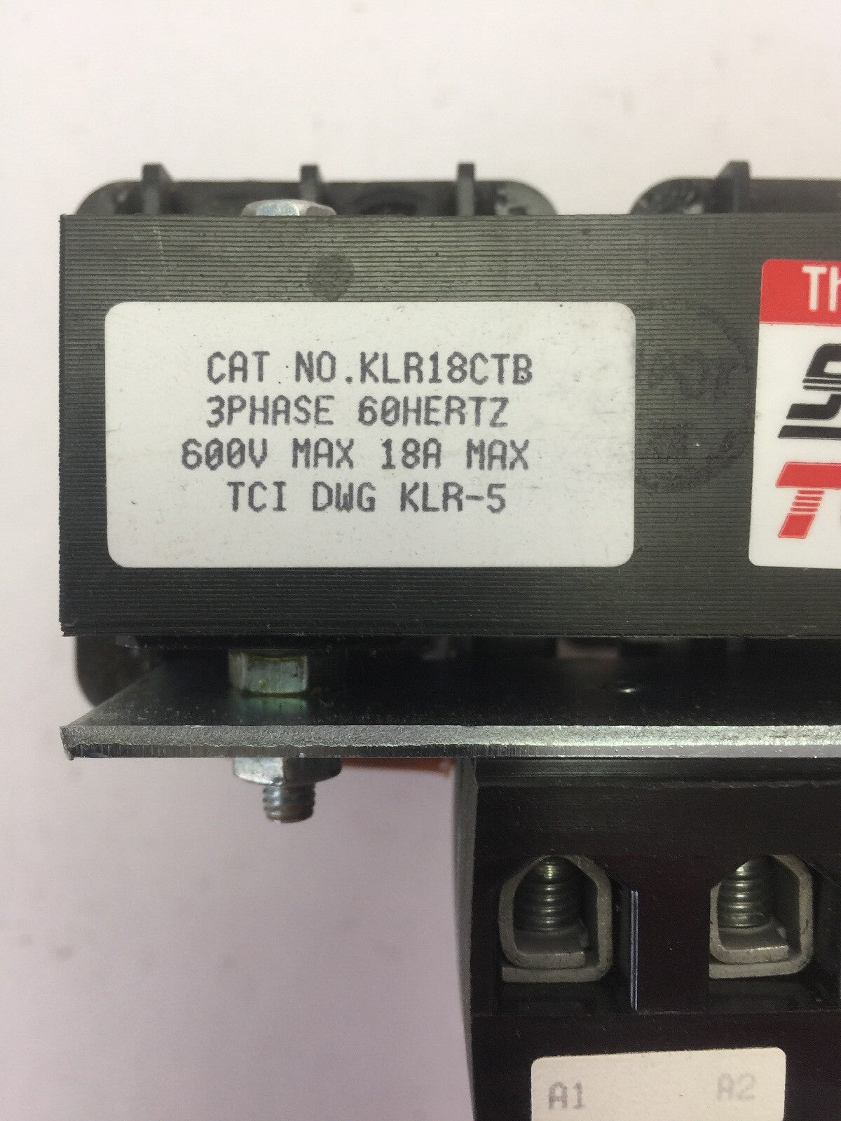 TCI KLR18CTB THREE PHASE LINE REACTOR 600V 60HZ 18A 3PH 24.0V. IZ @ 18A 1