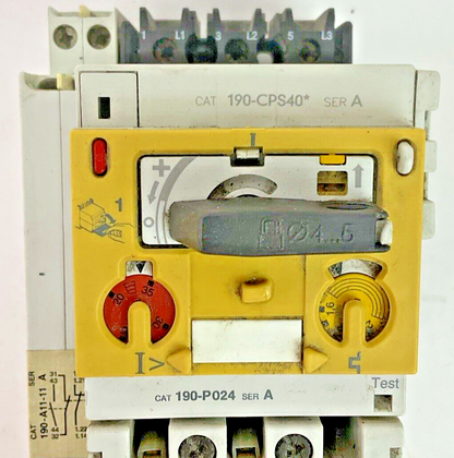 ALLEN BRADLEY 190-CPS40* 190-P024 190-A40 190-A11-11 STARTER 600VAC 250VDC1