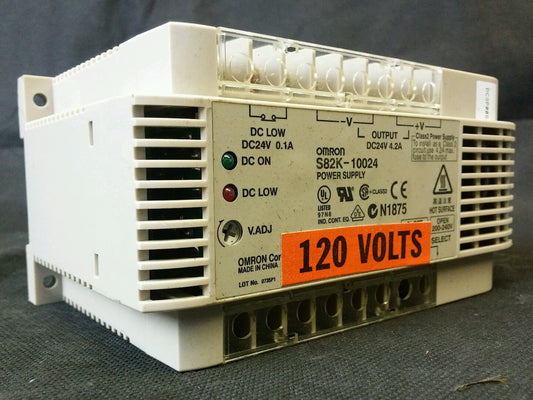 OMRON S82K-10024 POWER SUPPLY S82K10024, DC24V 0.1A OUTPUT: DC24V 4.2A0