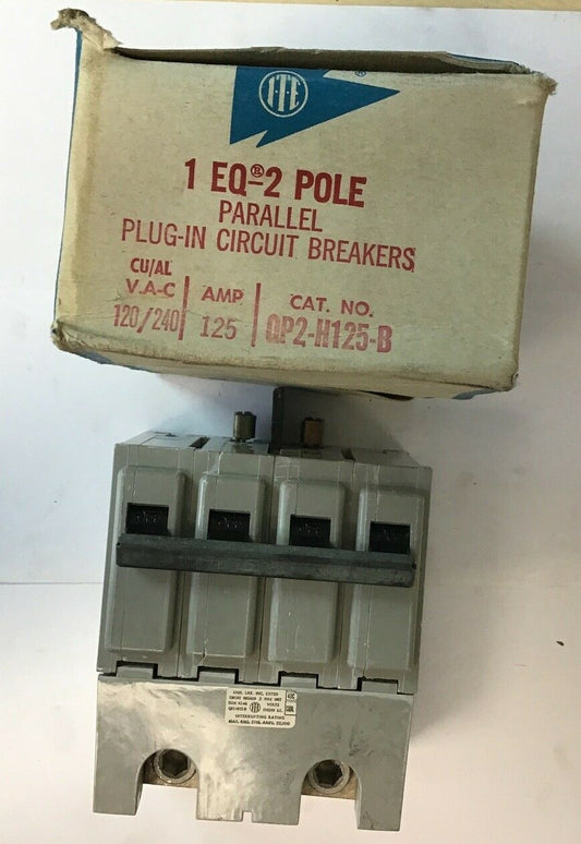 ITE QP2-H125-B CIRCUIT BREAKER 125A 120/240VAC 1EQ-2POLE PARALLEL0