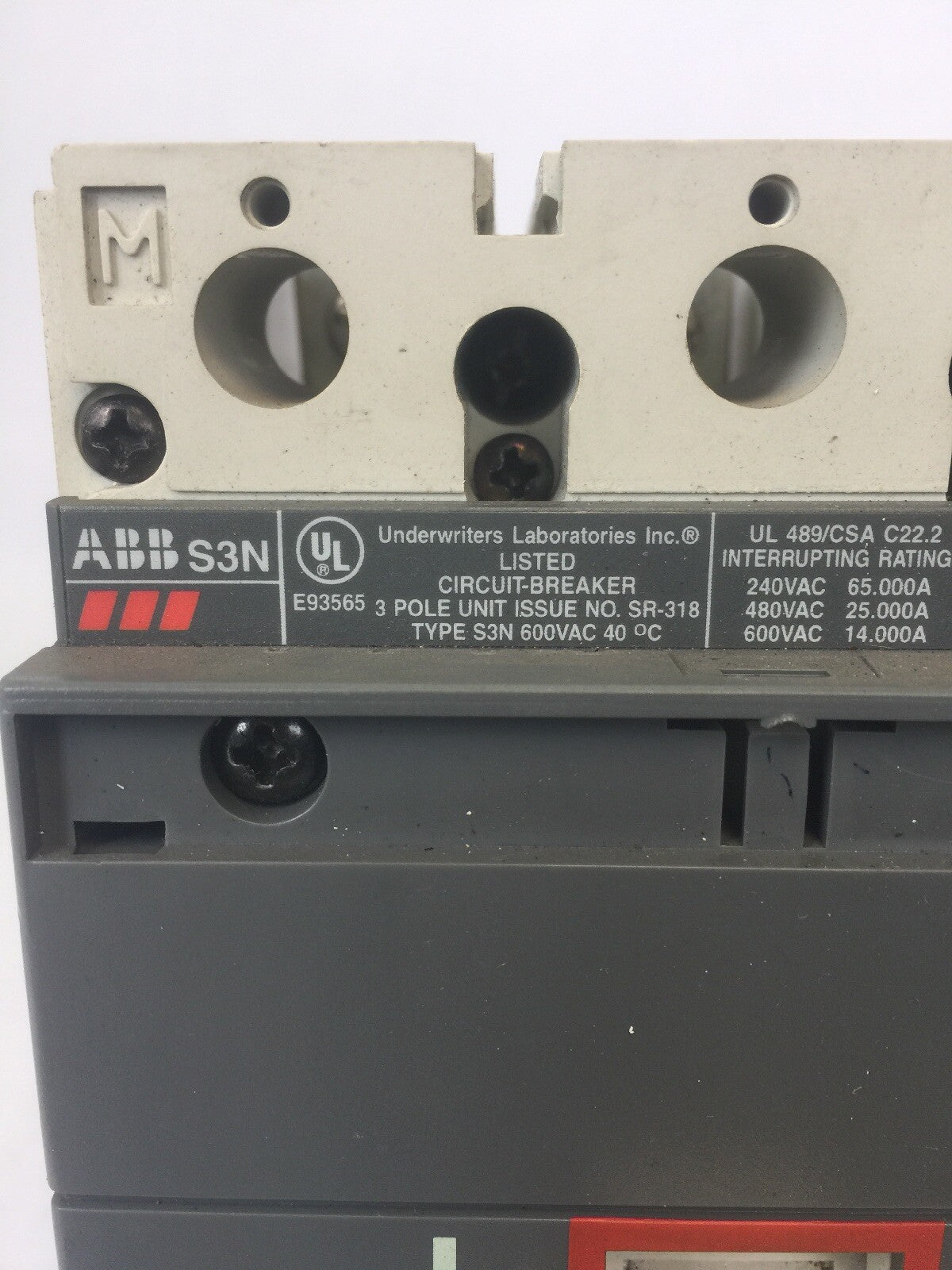 ABB S3N SACE S3 15A CIRCUIT BREAKER 600VAC 3 POLE1