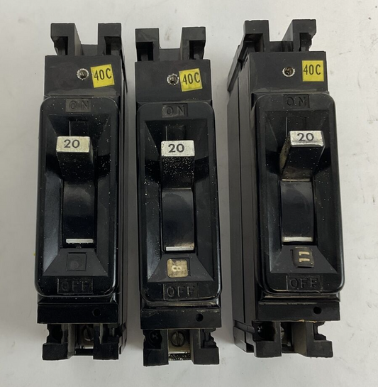 FEDERAL PACIFIC ELECTRIC NEF213020 CIRCUIT BREAKER 1POLE 277VAC 20A***LOTOF3***0
