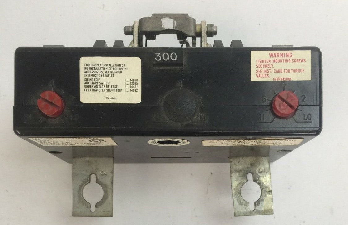 WESTINGHOUSE HLB2300T AB TRIP UNIT 300AMP 2POLE INST TRIP 1500-3000A 5680D04G160