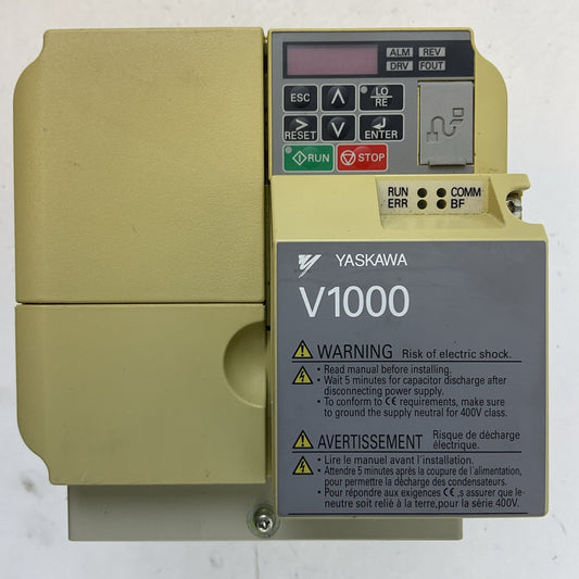 YASKAWA CIMR-VU4A0011FAA REV: C V1000 AC DRIVE OUTPUT 3PH 0-480V 11.1/9.2A0