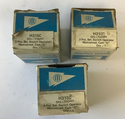 ITE H31SC OIL-TIGHT 3 POS. SELECTOR SWITCH CAM "C" ***LOTOF3***0