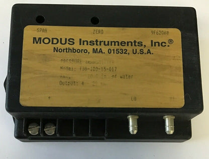 MODUS T30-100-15-017 PRESSURE TRANSMITTER 0-10.0 IN OF WATER 4-20mA0