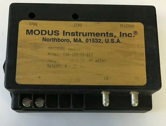 MODUS T30-100-15-017 PRESSURE TRANSMITTER 0-10.0 IN OF WATER 4-20mA0