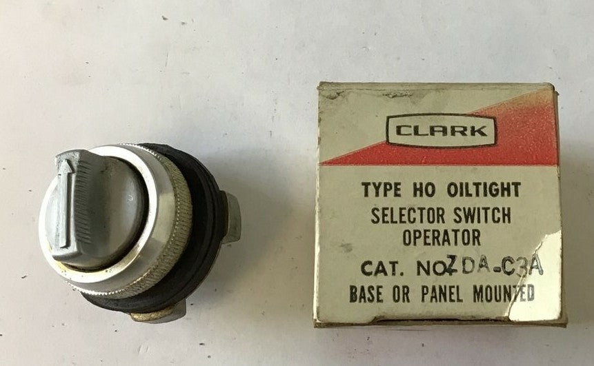 CLARK ZDA-C3A SELECTOR SWITCH OPERATOR OILTIGHT TYPE HO 600VAC0