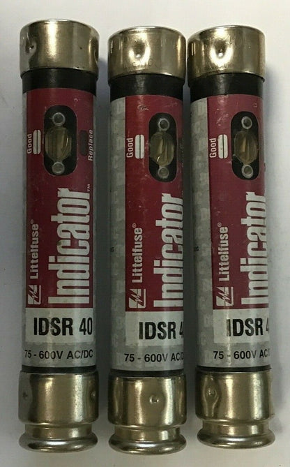 LITTLEFUSE IDSR 40 INDICATOR FUSE 75-600VAC POWR-GARD CLASS RK5 ***LOTOF3***0