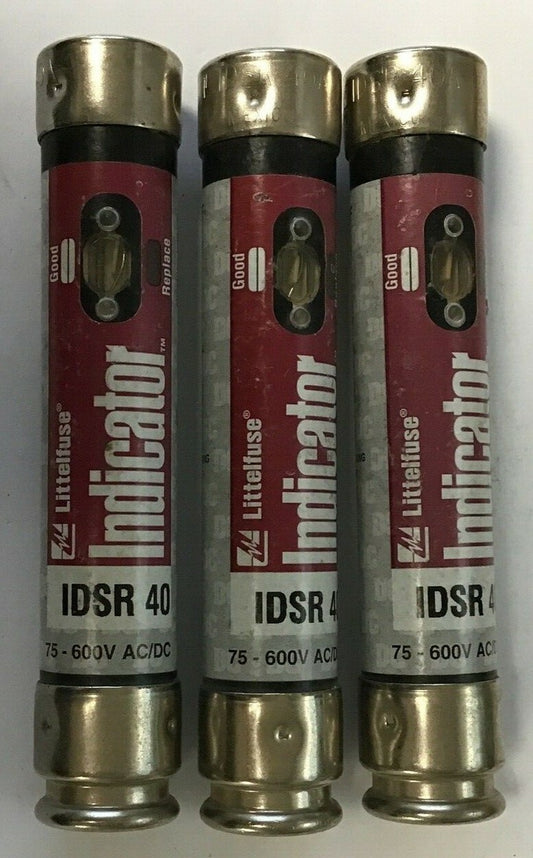LITTLEFUSE IDSR 40 INDICATOR FUSE 75-600VAC POWR-GARD CLASS RK5 ***LOTOF3***0