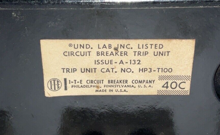 ITE HP3-T100 CIRCUIT BREAKER TRIP UNIT 1000A3