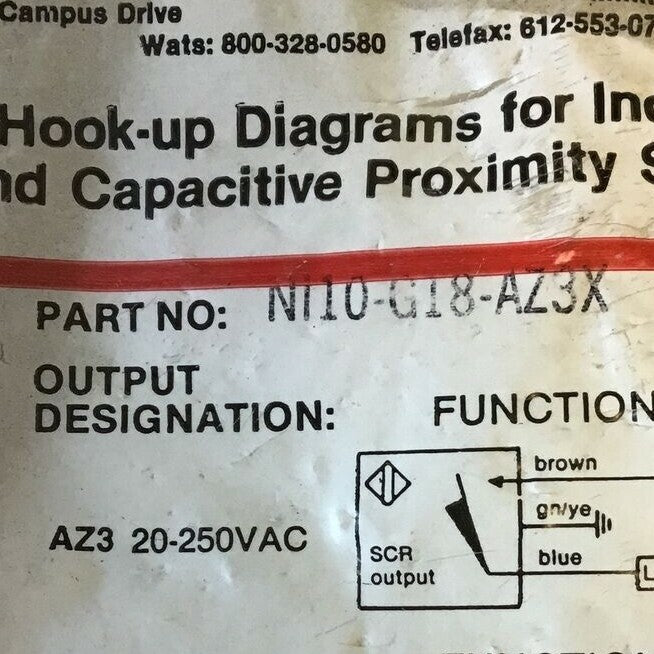 TURCK NI10-G18-AZ3X PROXIMITY SENSOR 250VAC 1