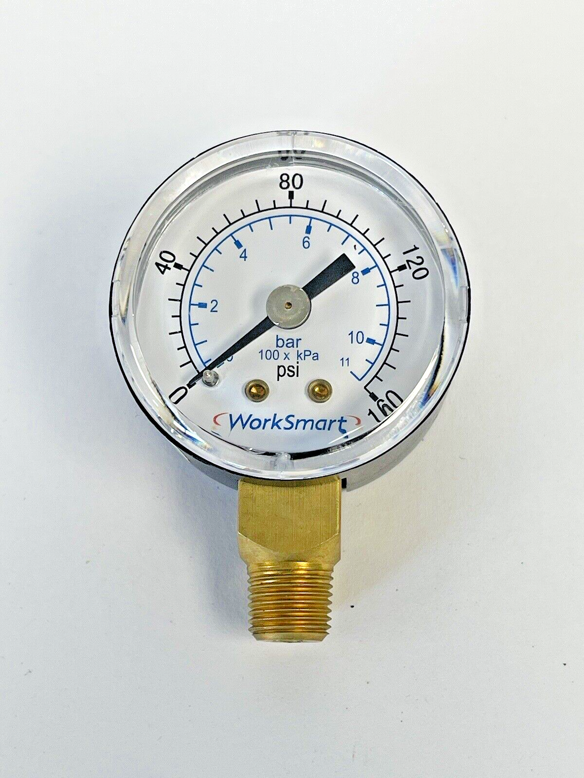 WORKSMART - WS-PE-GAGE-7 - PRESSURE GAUGE - 1.5" DIAMETER, 1/8" NPT, 0-160 PSI2