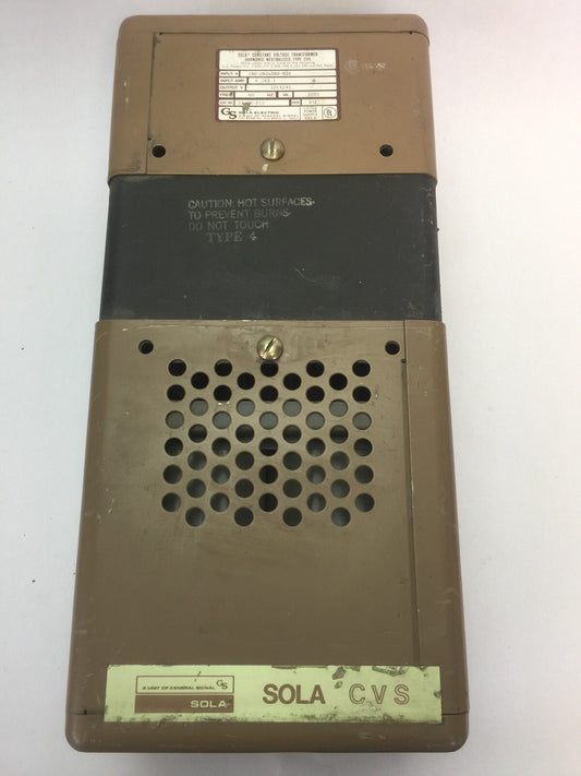 SOLA 23-26-210 CONSTANT VOLTAGE TRANSFORMER HARMONIC MEUTRALIZED TYPE CVS 0