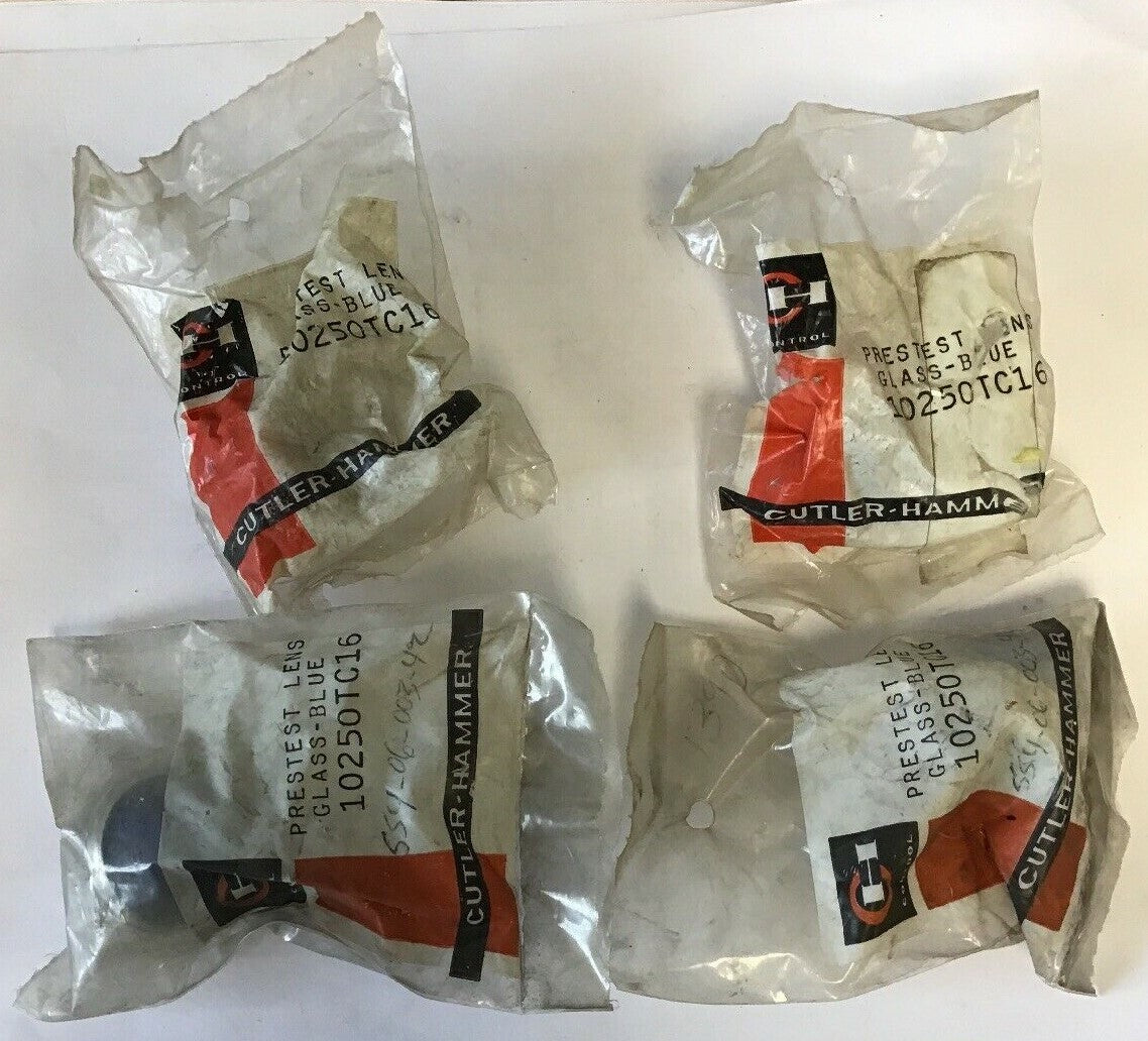 CUTLER HAMMER 10250TC16 PRETEST LENS GLASS BLUE***LOTOF 4***0
