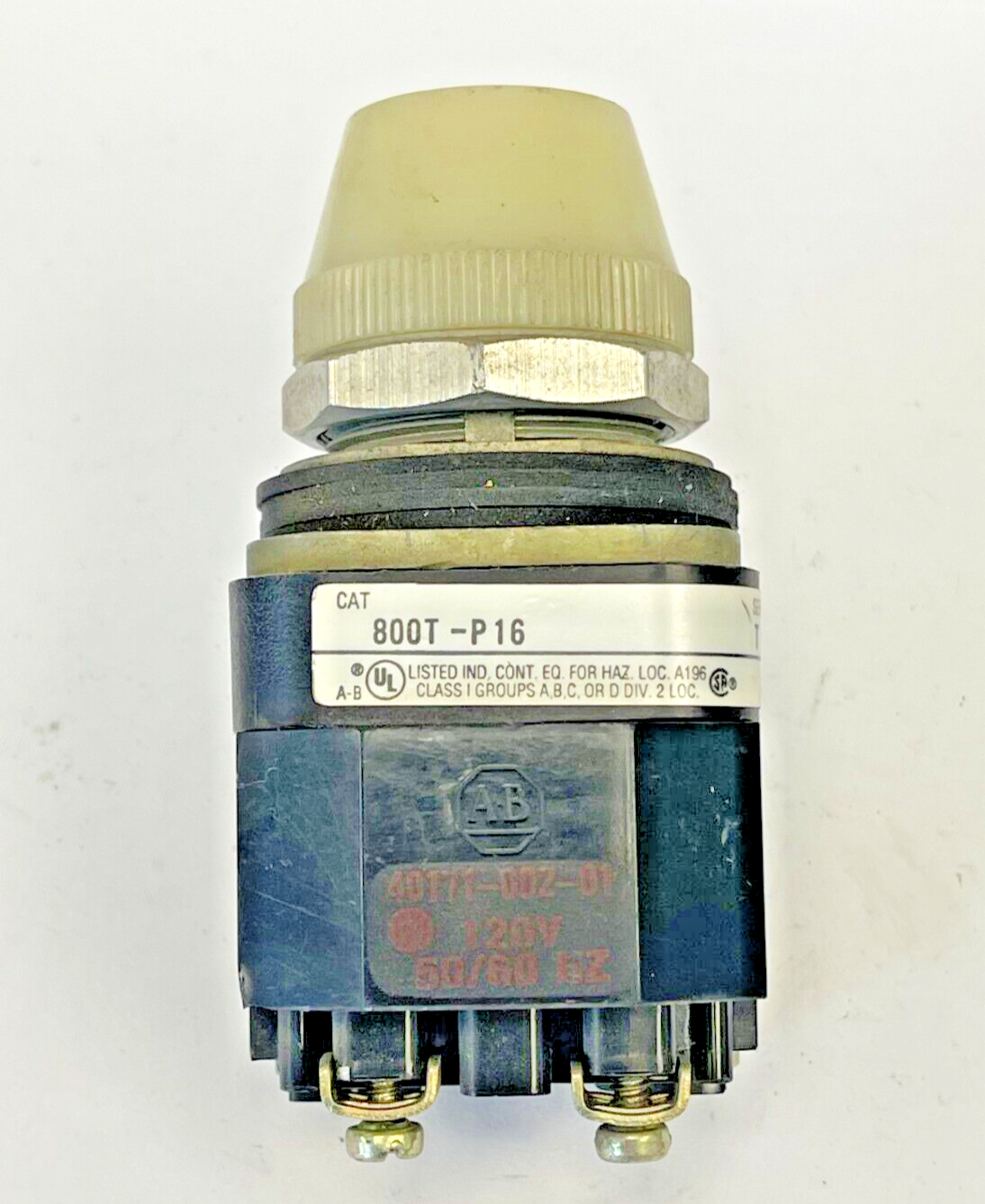 ALLEN BRADLEY 800T-P16 -SER T-PILOT LIGHT-WHITE, 120V AC 50/60 Hz, 755/1866 LAMP0