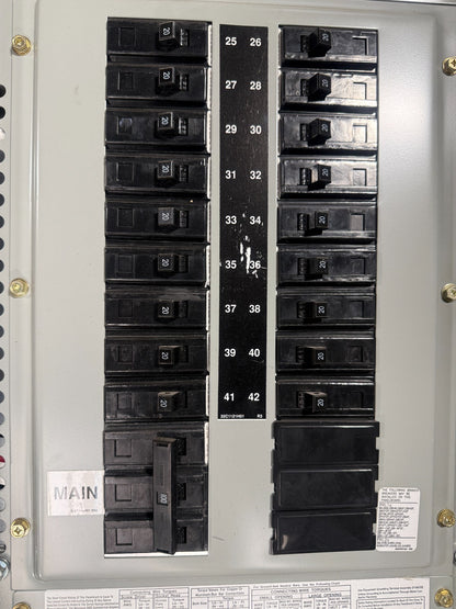EATON PRL1a CIRCUIT BREAKER PANELBOARD 100A MAIN CIRCUIT BREAKER (42)20A CIRCUIT3