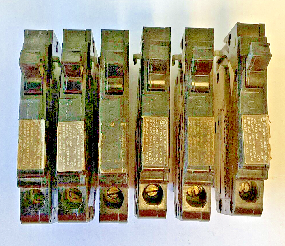 CROUSE-HINDS M120-L CIRCUIT BREAKER 1POLE 20A MM 120/240VAC***LOTOF6***0