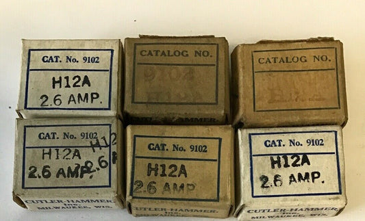CUTLER HAMMER 9102 H12A 2.6AMP HEATER****LOTOF6****0