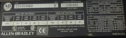 Allen-Bradley SMC Plus, 150-A54NBD, ser-B, 3ph 208-480v, starter (40888-313-59)1