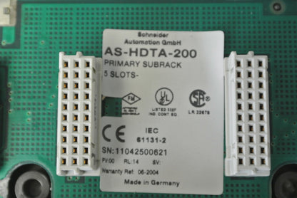 SCHNEIDER / MODICON TSX COMPACT DTA 200/AS-HDTA-200 PRIMARY SUBRACK / 5-SLOTS1