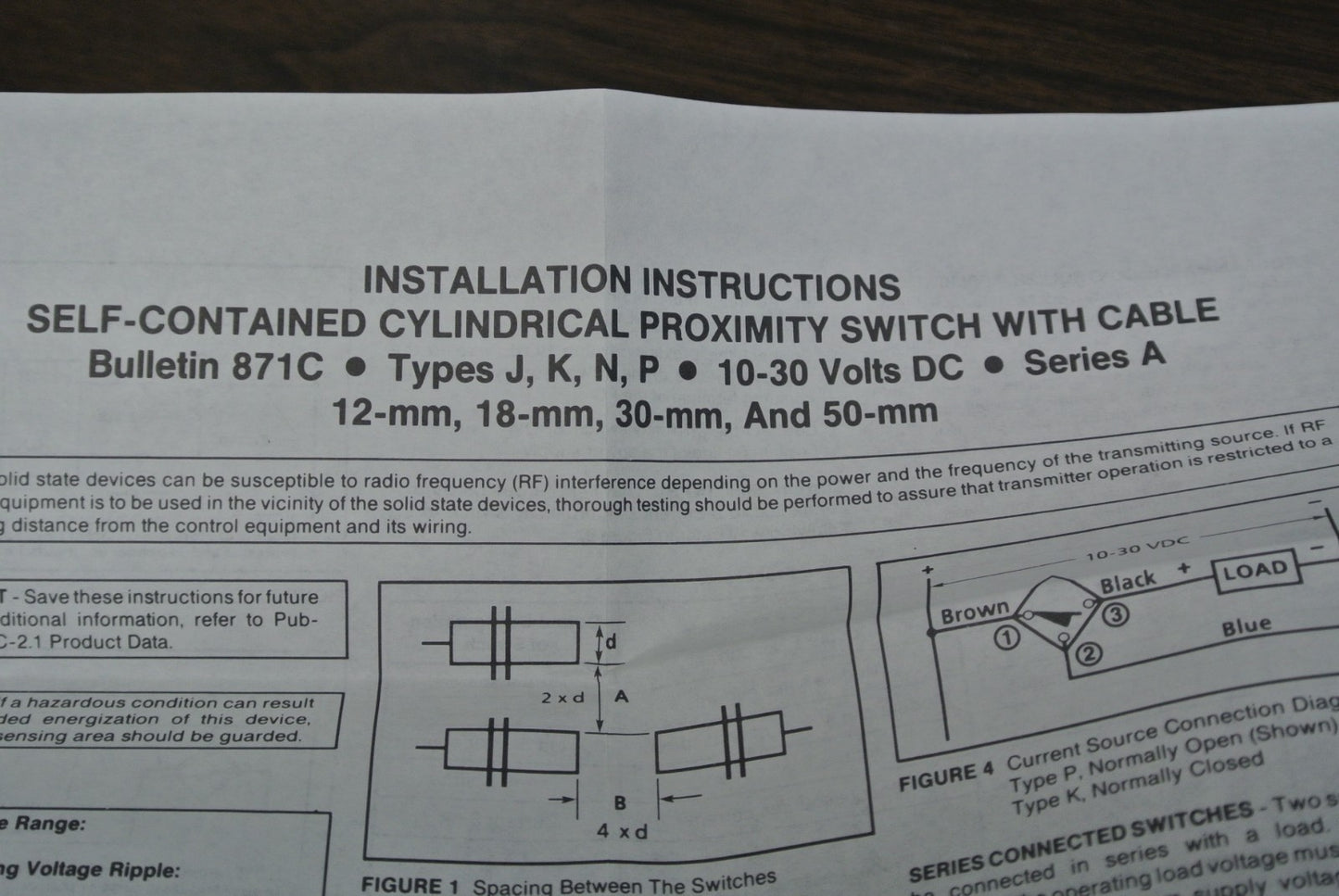 ALLEN-BRADLEY 871C-P4B12 CYLINDRICAL INDUCTIVE PROXIMITY SWITCH / 10-30VDC 12mm6
