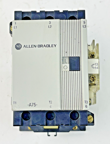 ALLEN-BRADLEY-100A75NZ*3 SER. B-24V COIL, 75A, 600VAC, 3 POLE & 195-GA10 SER. A1