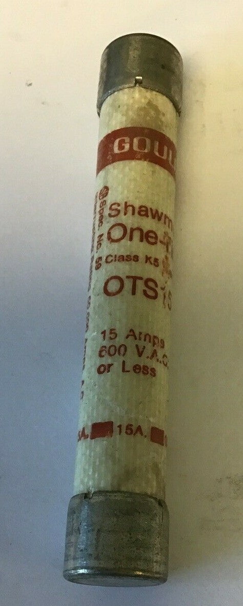 GOULD OTS15 SHAWMUT ONE-TIME FUSE 15A CLASS K5 600VAC***LOTOF6***1