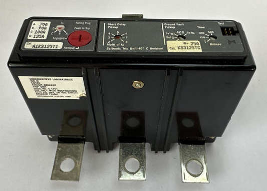WESTINGHOUSE KS3125TG TRIP UNIT 25A A1KS125T1 TRIP PLUG 70A 90A 100A 125A0