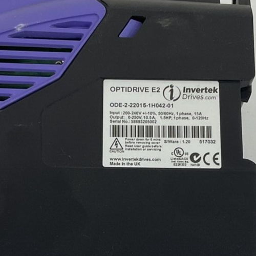 INVERTEK DRIVES ODE-2-22015-1H042-01 OPTIDRIVE E2 240VAC 1PH 15A 50/60HZ2