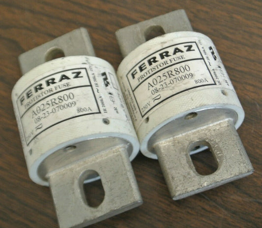 LOT of 2 / FERRAZ A025R800 PROTISTOR FUSE / 250A / 800V0