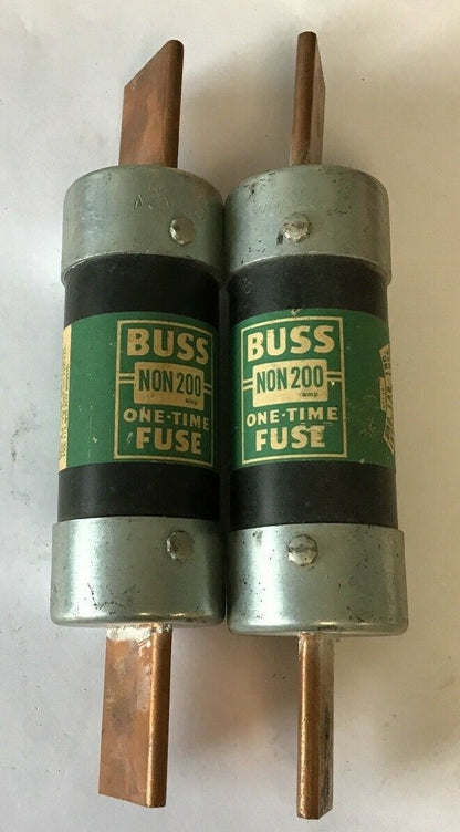 BUSS NON200 AMP.  ONE-TIME FUSE 250V MAX***LOTOF2***0