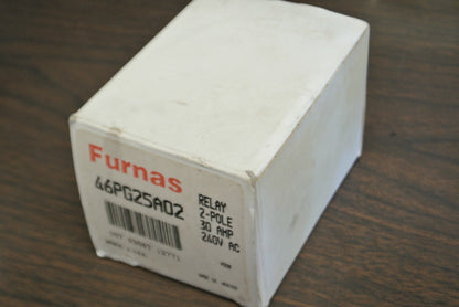 FURNAS 46PG25A02 DPDT RELAY / 240VAC / 30A / 2POLE / NEW SURPLUS in BOX8