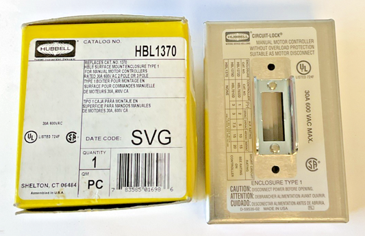 HUBBELL HBL1370 SURFACE MOUNT ENCLOSURE TYPE1 30A 600VAC0