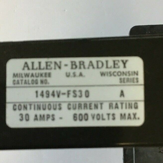 ALLEN BRADLEY 1494V-FS30 SER.A  FUSIBLE DISCONNECT 30A 600V1