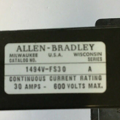 ALLEN BRADLEY 1494V-FS30 SER.A  FUSIBLE DISCONNECT 30A 600V1