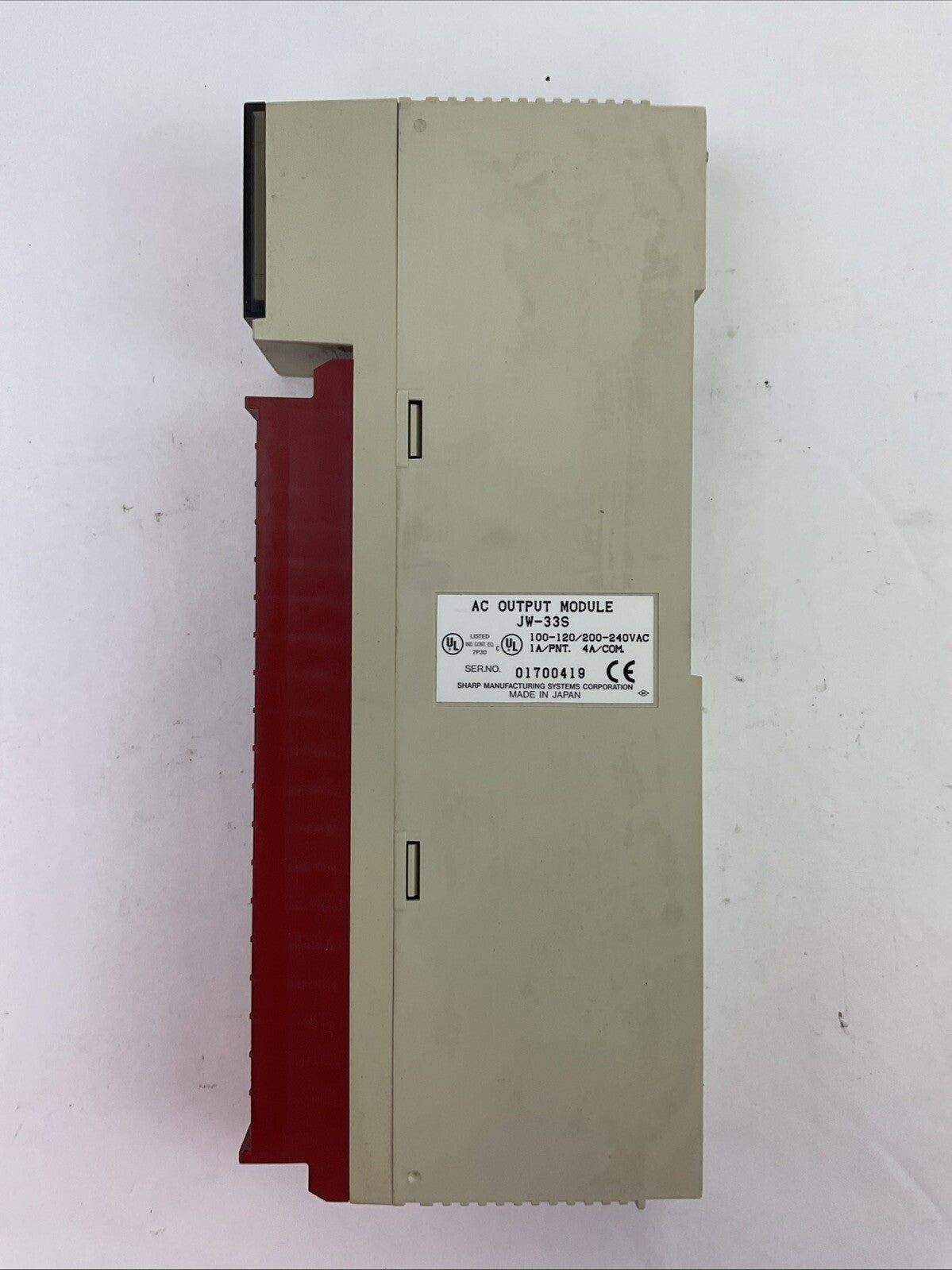 SHARP JW-33S AC OUTPUT MODULE 100-120/200-240VAC 1A/PNT. 4A/COM.2