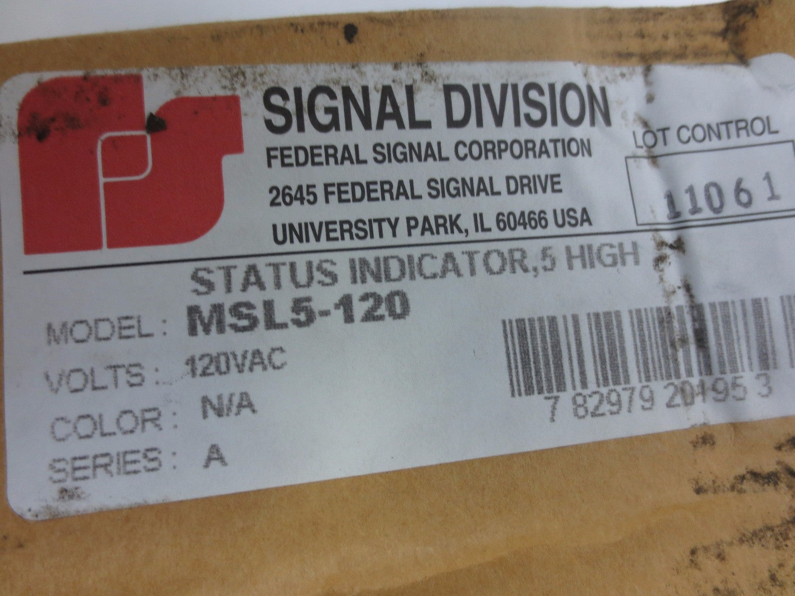 FEDERAL SIGNAL MSL5-120 - STATUS INDICATOR - 5-STACK LIGHTS - 120V1